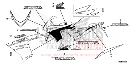 MARKE/STREIFEN (CBR500RE/RF/RAE/RAF) (AUSSER CH) CBR500RAE de 2014